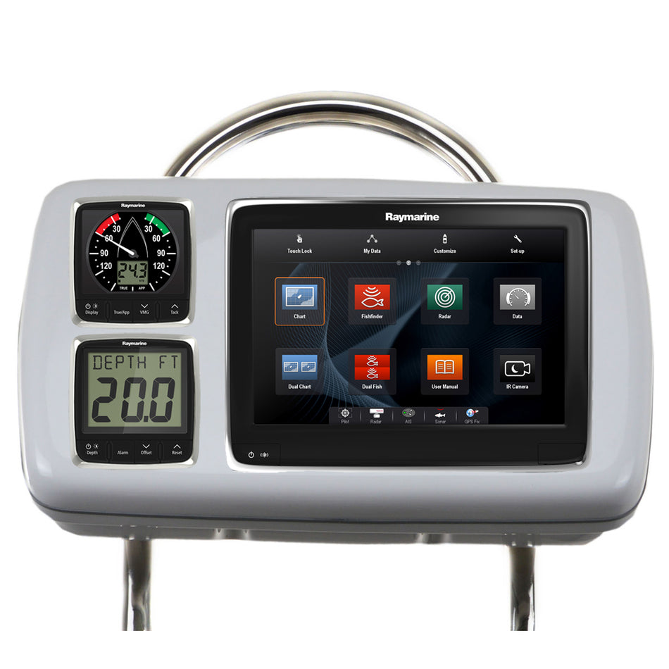 NavPod - GP2080-14 SystemPod Pre-Cut - For Raymarine a95, a97, a98, 2 Instruments, For 12" Wide Guard — Quality Boat Parts
