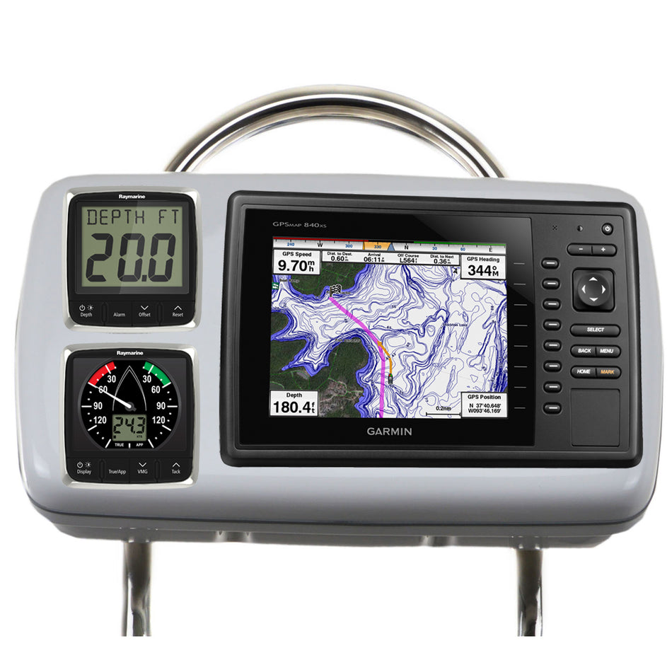 NavPod - GP2088 SystemPod Pre-Cut - For Garmin 820, 820xs, 840xs, 2 Instruments, For 12" Wide Guard — Quality Boat Parts