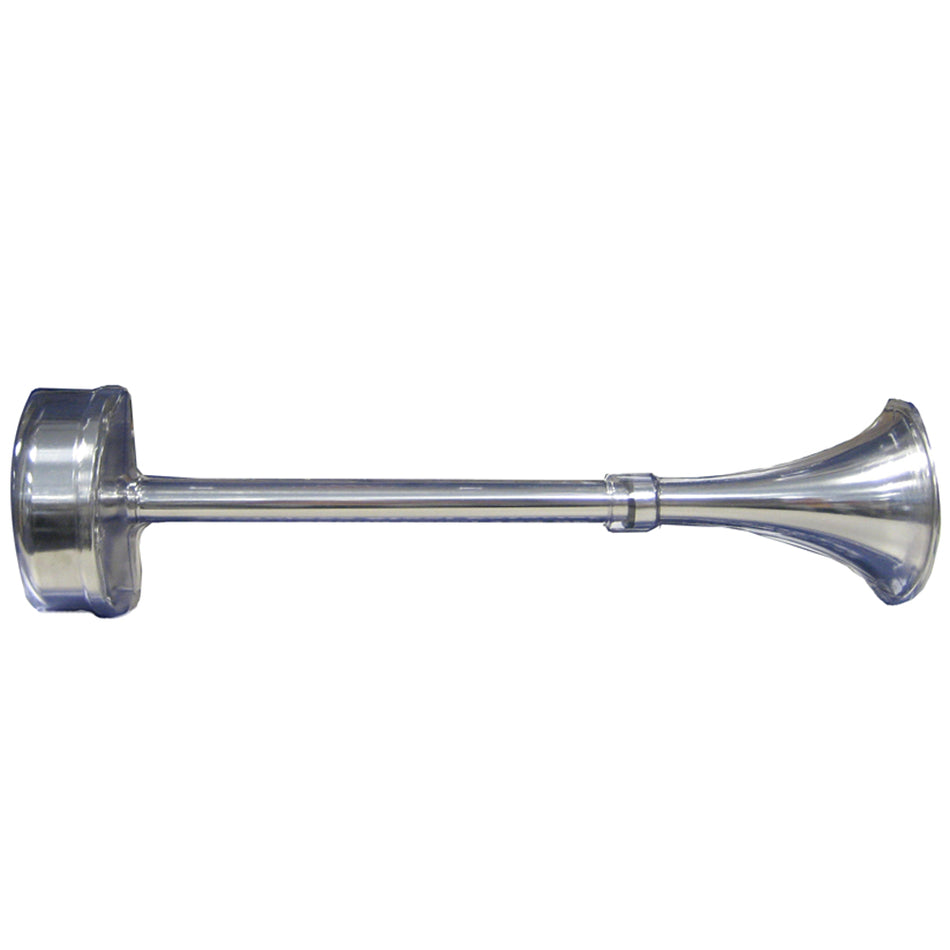 Schmitt Marine - Standard Single Trumpet Horn - 12V, Stainless Exterior — Quality Boat Parts