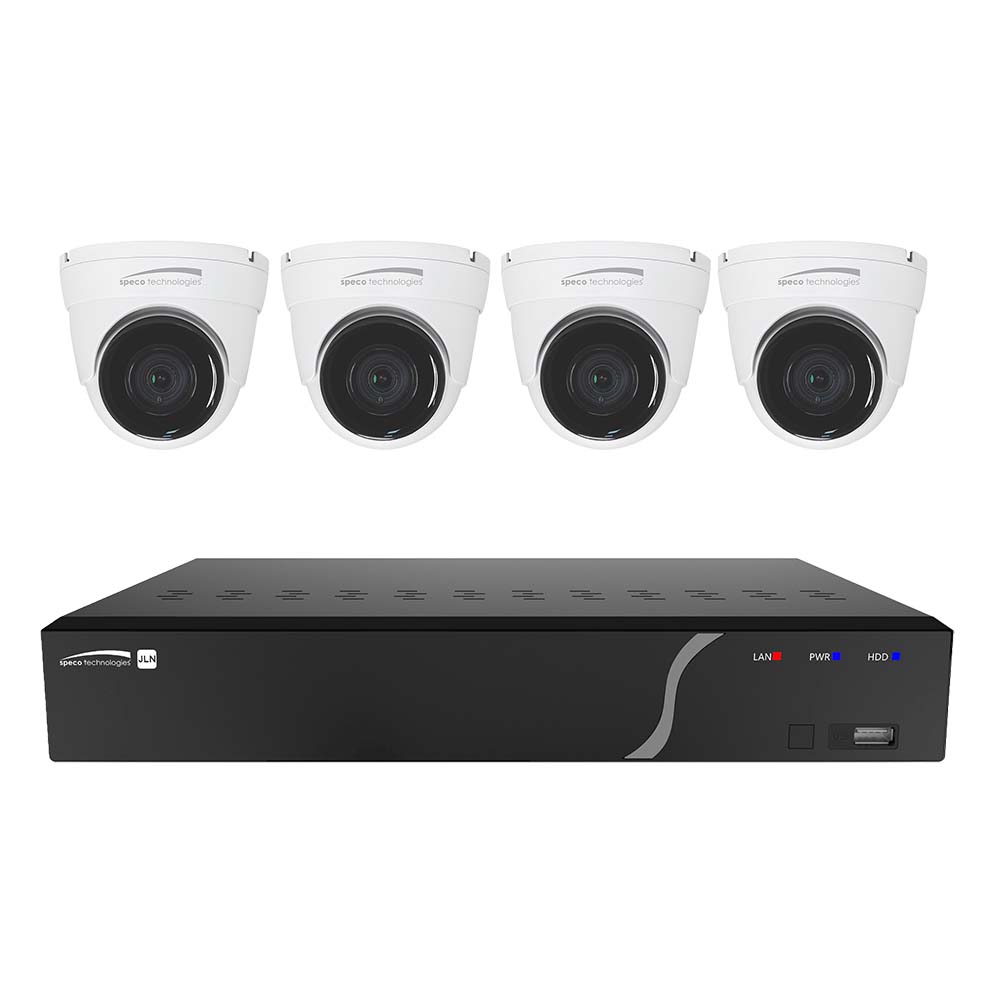 Speco - NVR Kit - 4 Channel, with 4 Outdoor IR 5MP IP Cameras, 2.8mm Fixed Lens, 1TB Kit NDAA — Quality Boat Parts