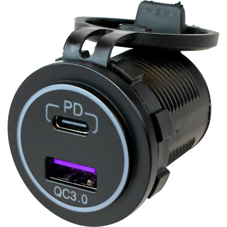 Sea-Dog - USB 3.0/USB-C Power Socket - Out Light — Quality Boat Parts