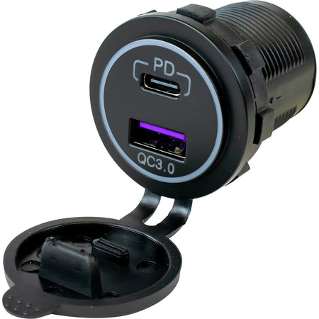 Sea-Dog - USB 3.0/USB-C Power Socket - Out Light — Quality Boat Parts