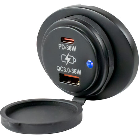 Sea-Dog - USB 3.0/USB-C Power Socket - Oval Surface Mount, IP65 — Quality Boat Parts