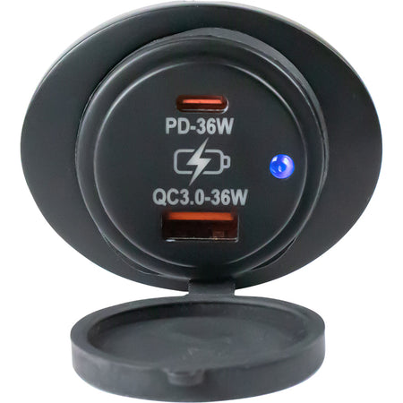 Sea-Dog - USB 3.0/USB-C Power Socket - Oval Surface Mount, IP65 — Quality Boat Parts