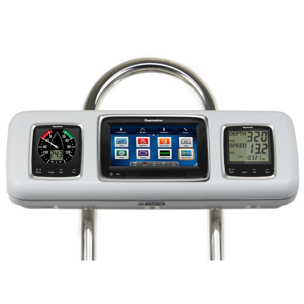 NavPod - GP1605 SystemPod Pre-Cut - Raymarine a75/a77/a78, 2 Instruments, 9.5" Wide Guard — Quality Boat Parts