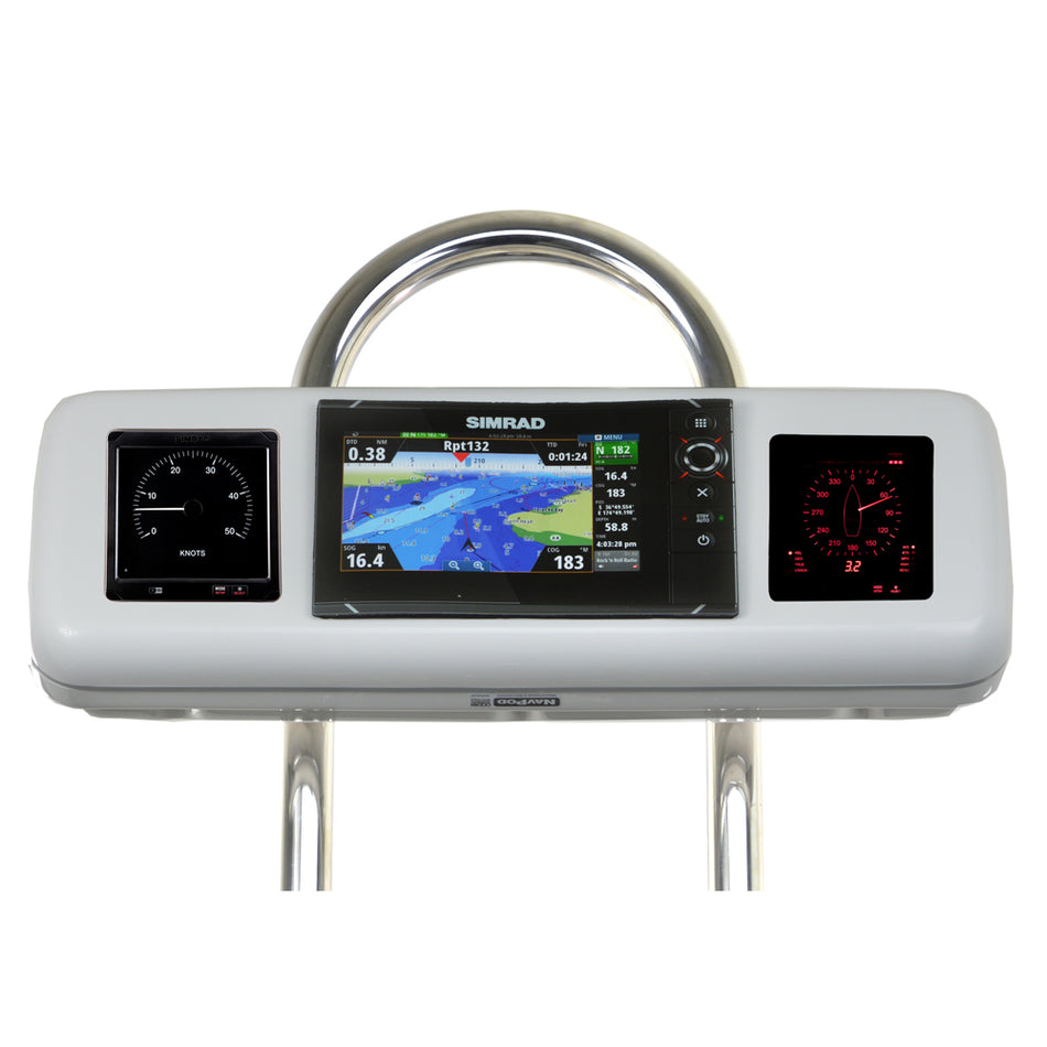 NavPod - GP1606 SystemPod Pre-Cut - For Simrad NSS7 evo2, B&G Zeus 7, 2 Instruments, For 9.5" Wide Guard — Quality Boat Parts