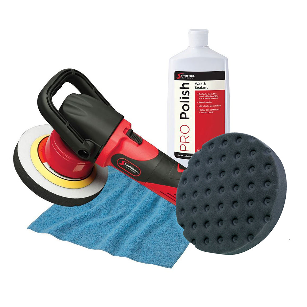 Shurhold - Dual Action Polisher Start Kit - With Pro Polish, Pad, MicroFiber Towel — Quality Boat Parts