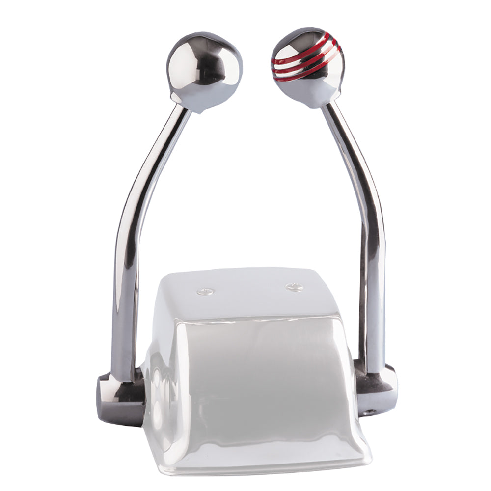 Schmitt Marine - Standard Control Arm Set - Red Throttle Knob, Plain Shift Knob, Includes Arms & Knobs Only — Quality Boat Parts