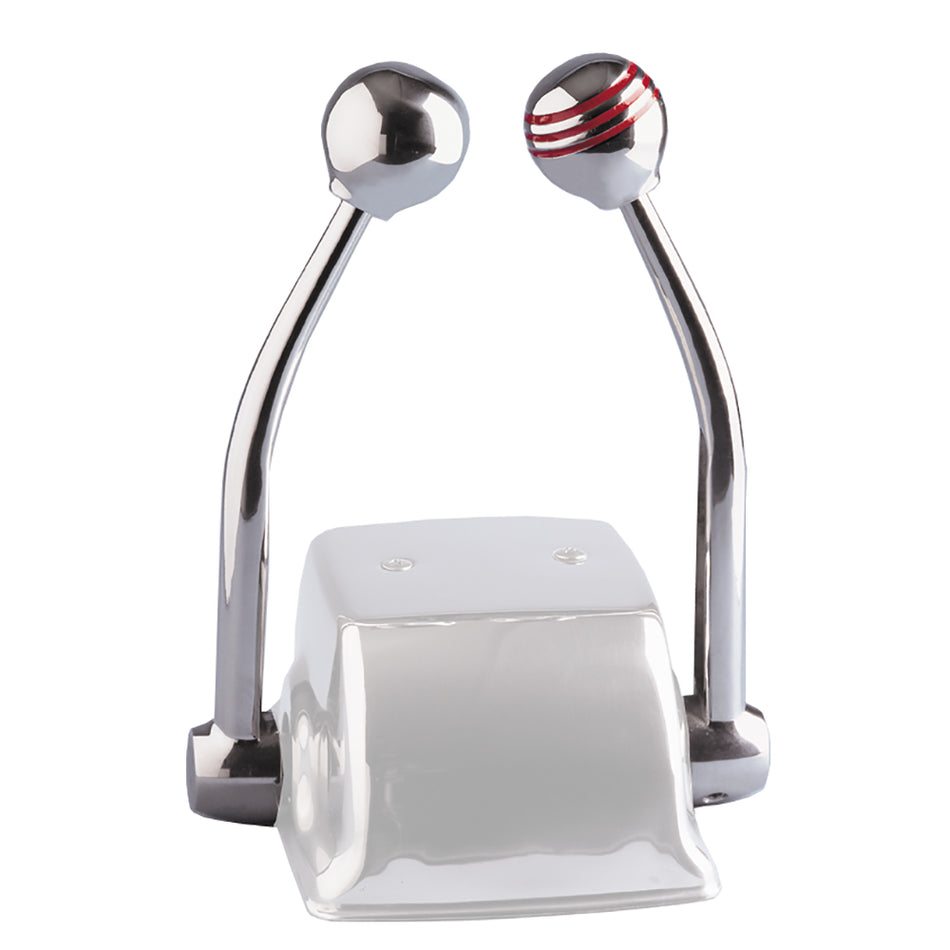 Schmitt Marine - Standard Control Arm Set - Red Throttle Knob, Plain Shift Knob, Includes Arms & Knobs Only — Quality Boat Parts
