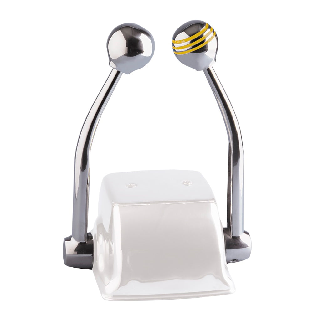 Schmitt Marine - Standard Control Arm Set - Gold Throttle Knob, Plain Shift Knob — Quality Boat Parts