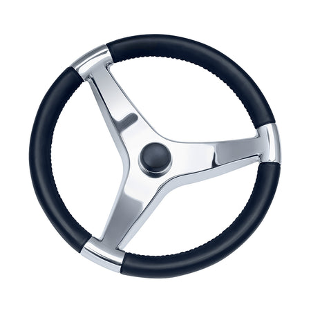 Schmitt Marine - Evo Pro Steering Wheel - 13.5" Diameter, Stainless Steel — Quality Boat Parts