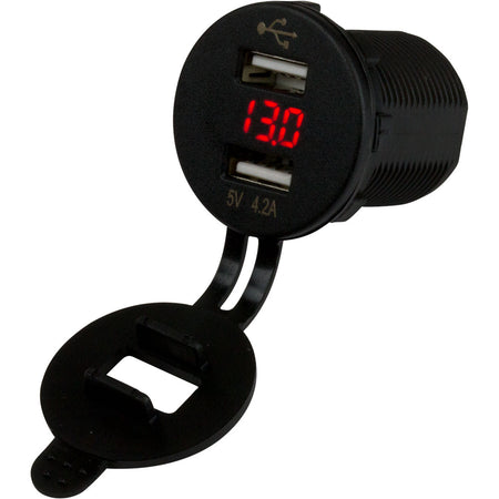 Sea-Dog - Dual USB Socket - Voltmeter, Hidden Display — Quality Boat Parts