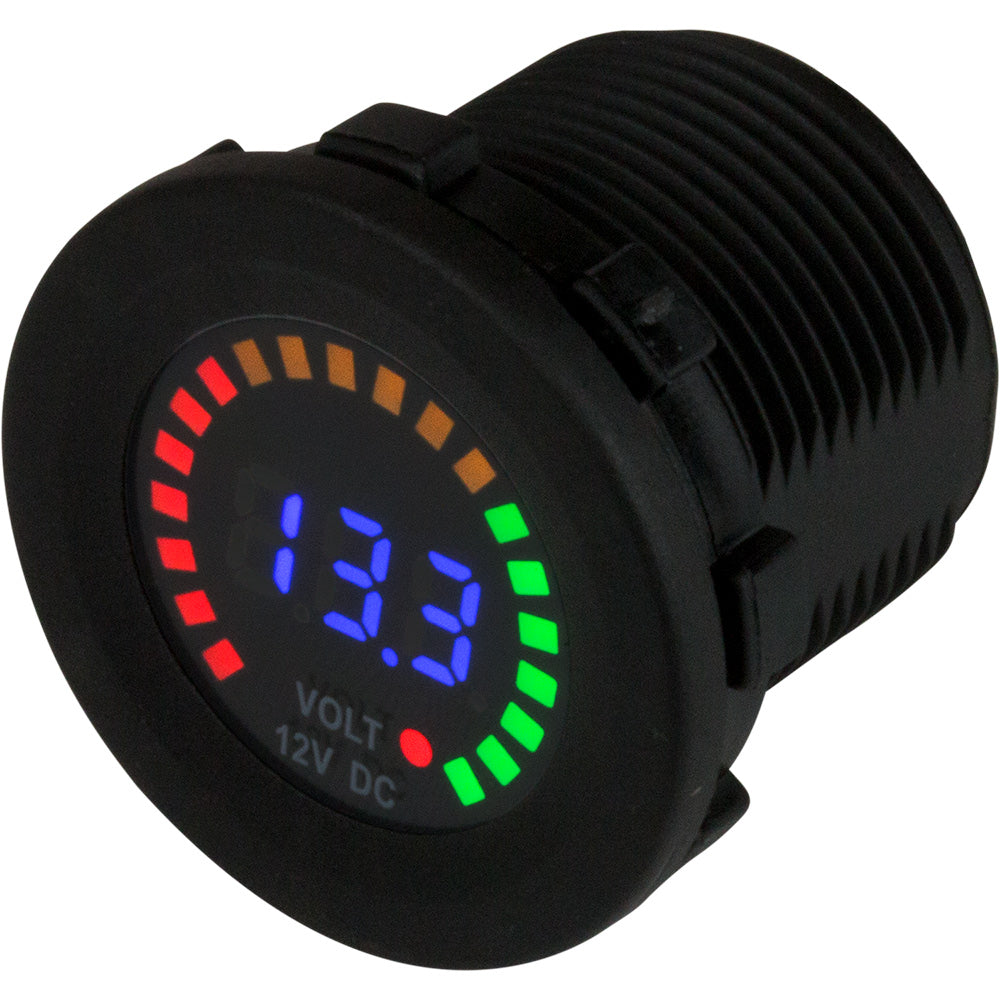 Sea-Dog - Round Voltage Meter DC - 5-15V, Rainbow Dial — Quality Boat Parts