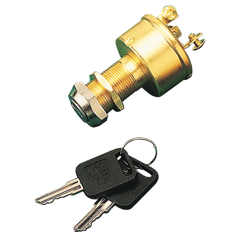 Sea-Dog - Key Ignition Switch - Brass, 3-Position — Quality Boat Parts
