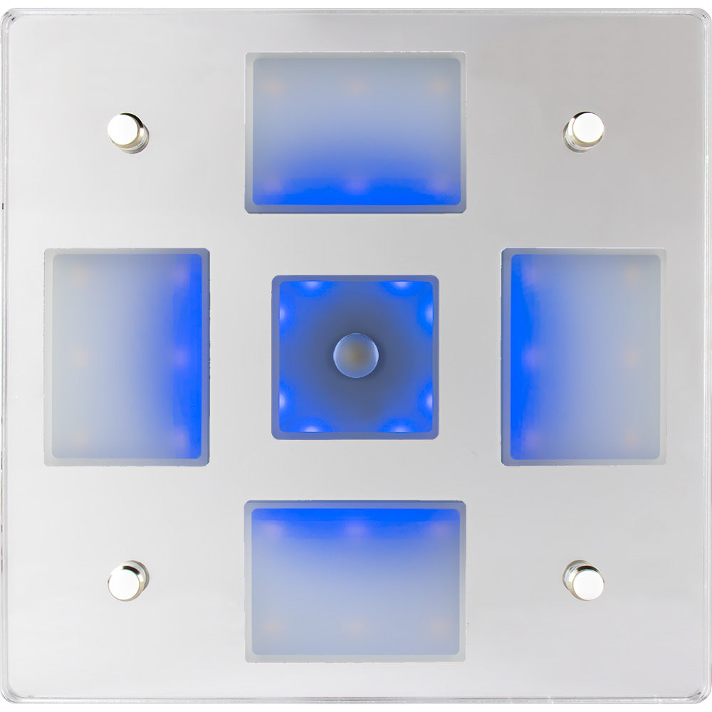 Sea-Dog - Square LED Mirror Light - On/Off Dimmer, White/Blue — Quality Boat Parts