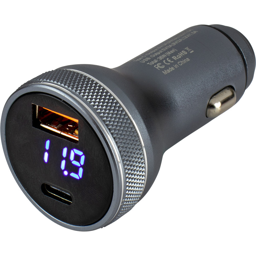 Sea-Dog - Round USB/USB-C Power Plug - Voltmeter — Quality Boat Parts