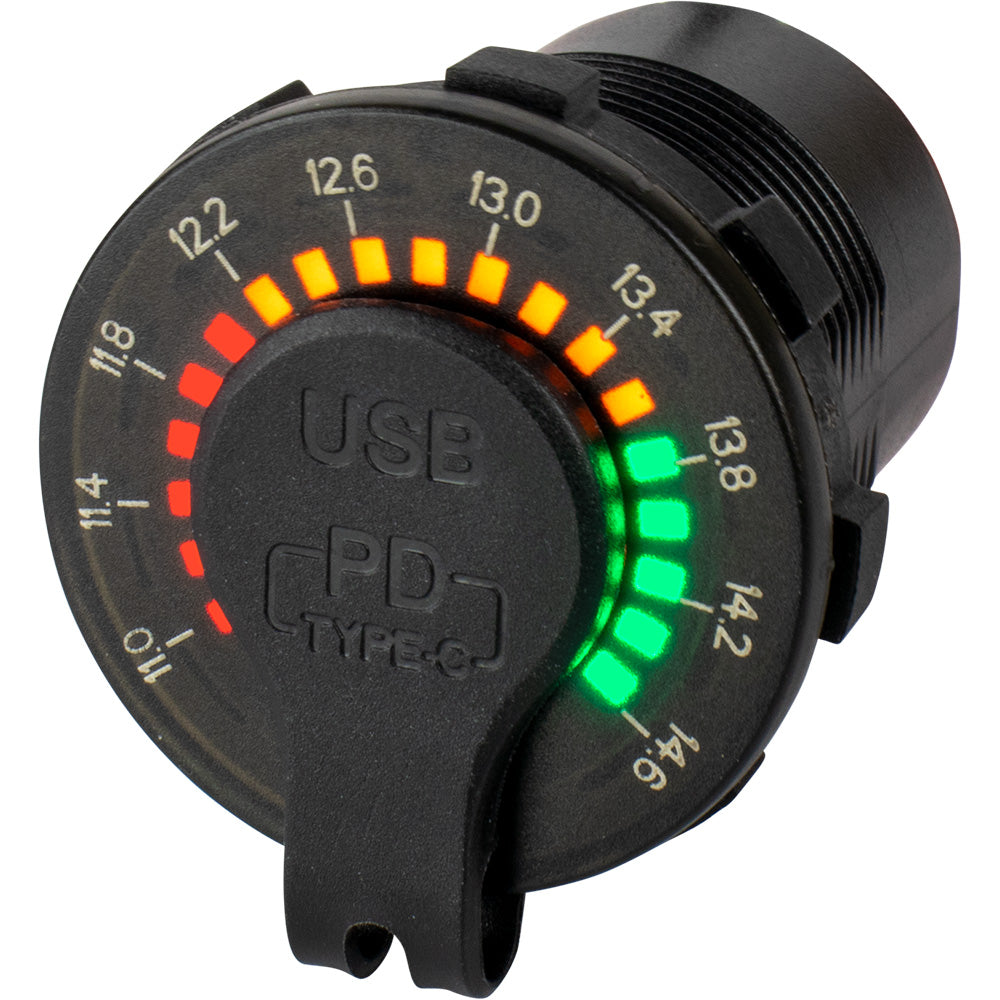 Sea-Dog - USB/USB-C Power Socket - Rainbow Voltmeter — Quality Boat Parts
