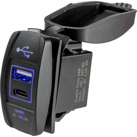 Sea-Dog - USB/USB-C Rocker Switch - Style Power Socket — Quality Boat Parts