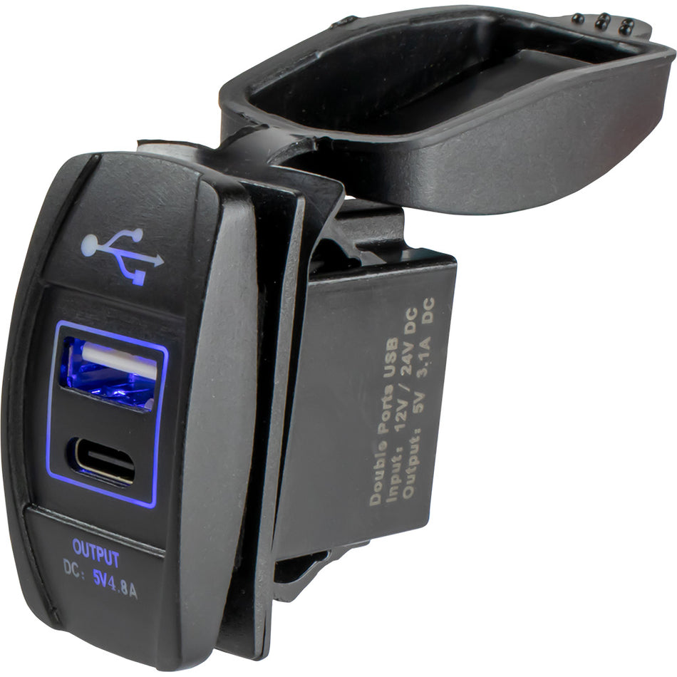 Sea-Dog - USB/USB-C Rocker Switch - Style Power Socket — Quality Boat Parts