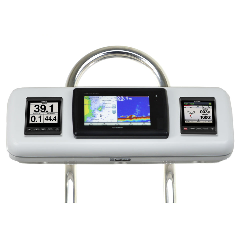 NavPod - GP1603 SystemPod Pre-Cut - For Garmin 7 Series, 2 Instruments, For 9.5" Wide Guard — Quality Boat Parts