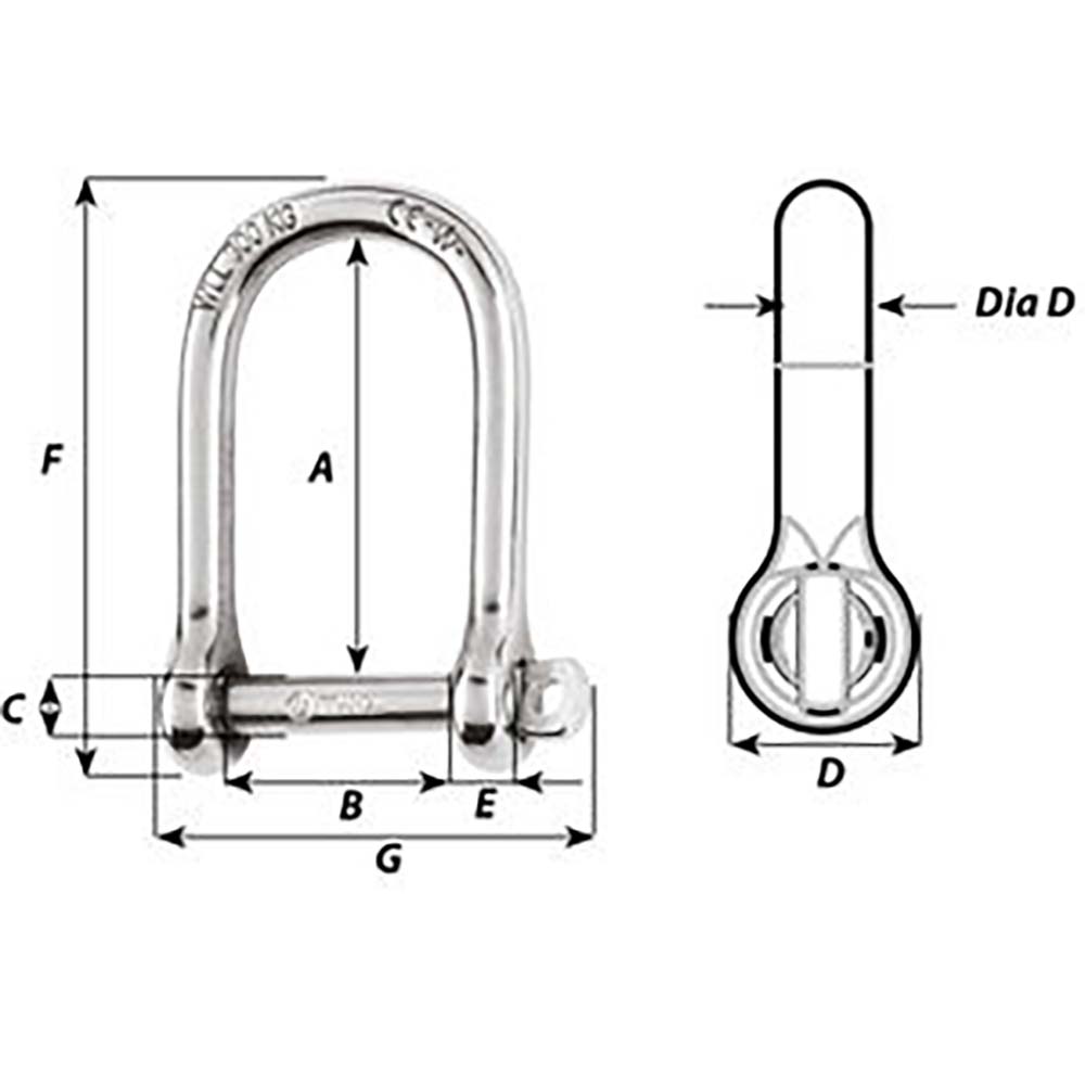 Wichard - Self-Locking Large Shackle - Diameter 5mm, 3/16" — Quality Boat Parts