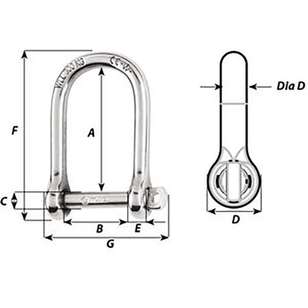 Wichard - Self-Locking Large Shackle - Diameter 5mm, 3/16" — Quality Boat Parts