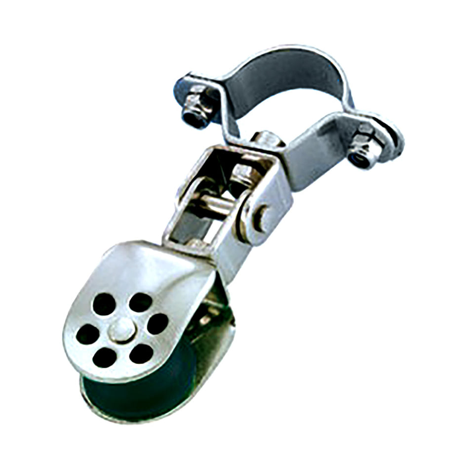 Wichard Marine - Stainless Steel Single Block - 25mm Sheave Diameter - For 25mm Stanchion Pivoting — Quality Boat Parts