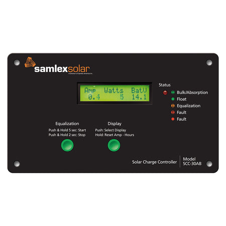 Samlex - Flush Mount Solar Charge Controller - LCD Display, 30A — Quality Boat Parts