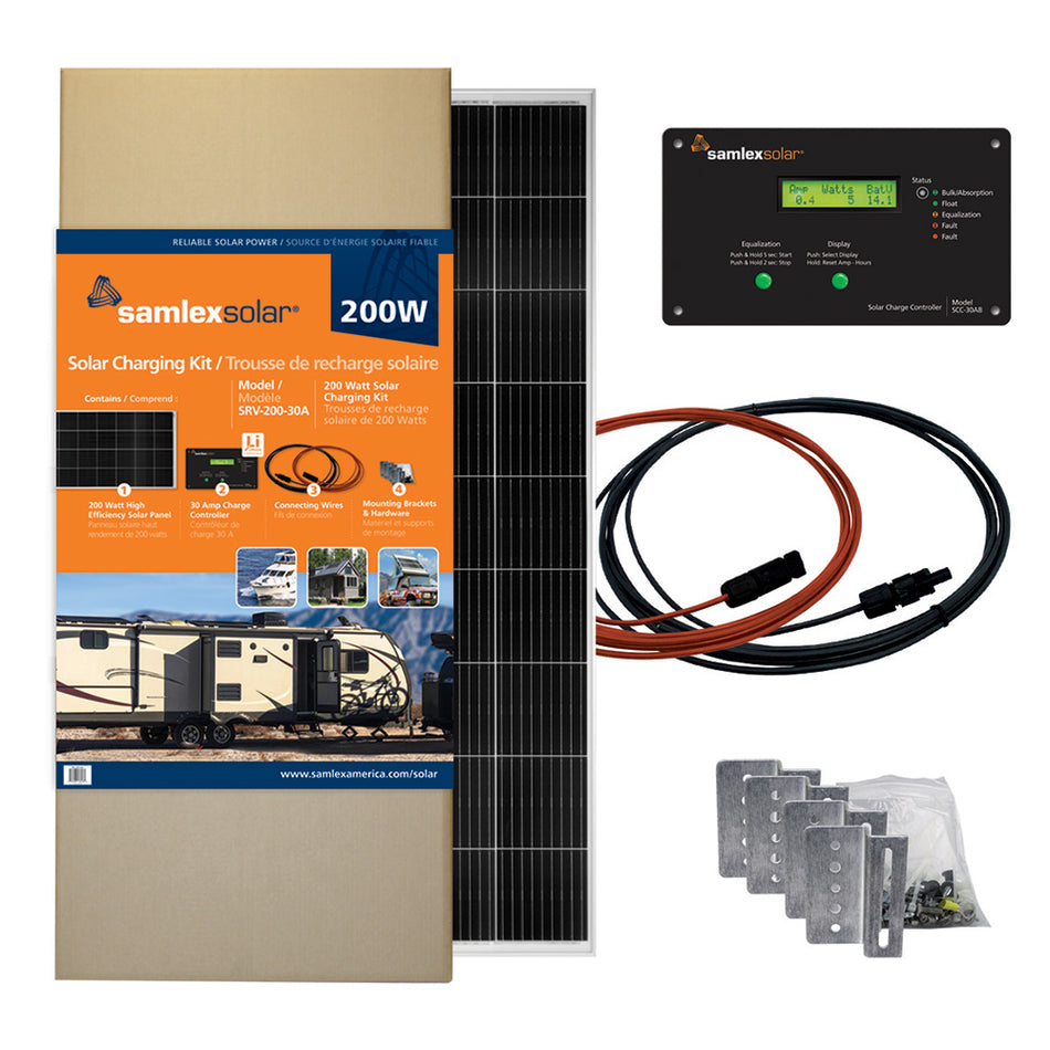 Samlex - Solar Charging Kit - 200W, 30A, Charge Controller — Quality Boat Parts
