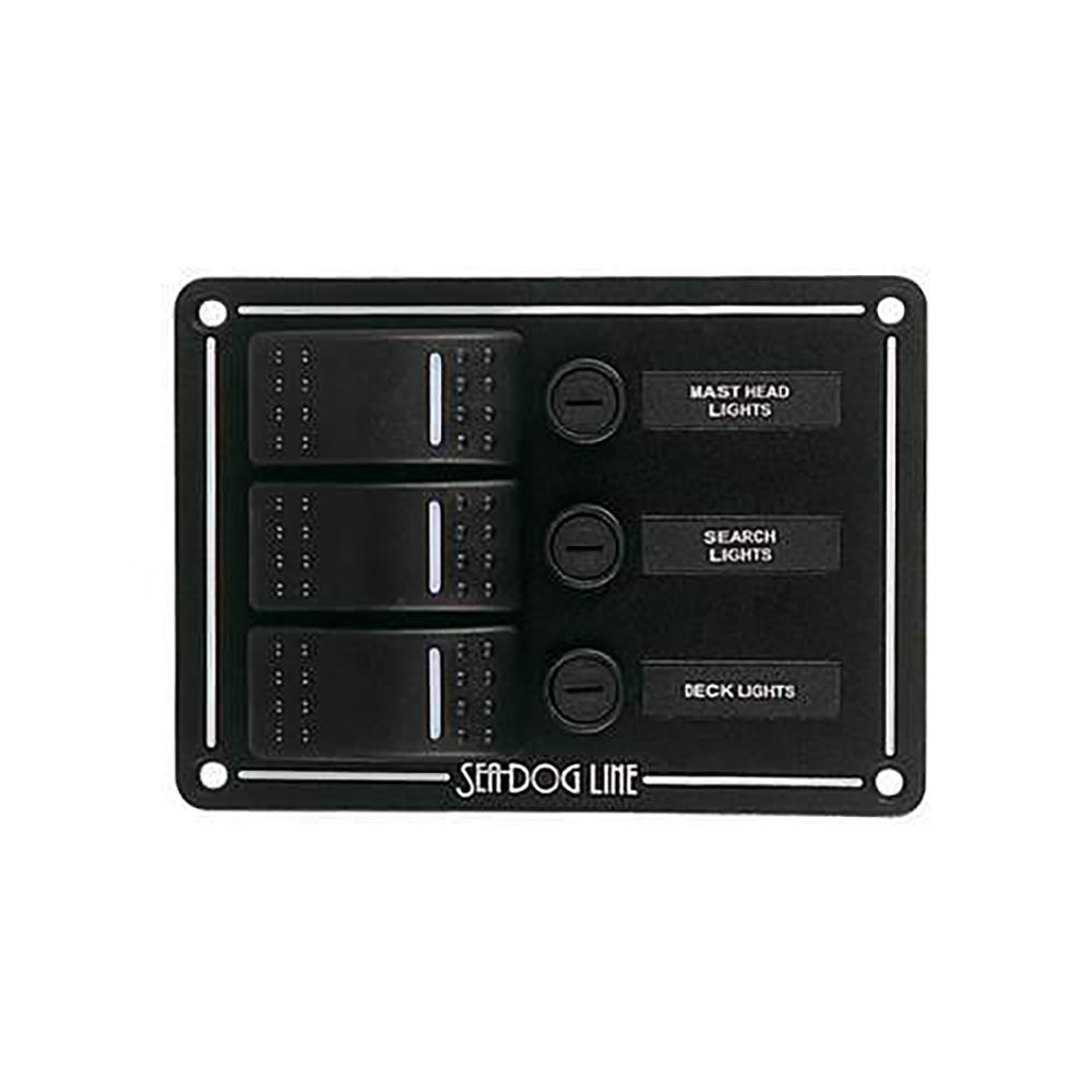 Sea-Dog - Rocker Switch Panel - 3 Circuit — Quality Boat Parts