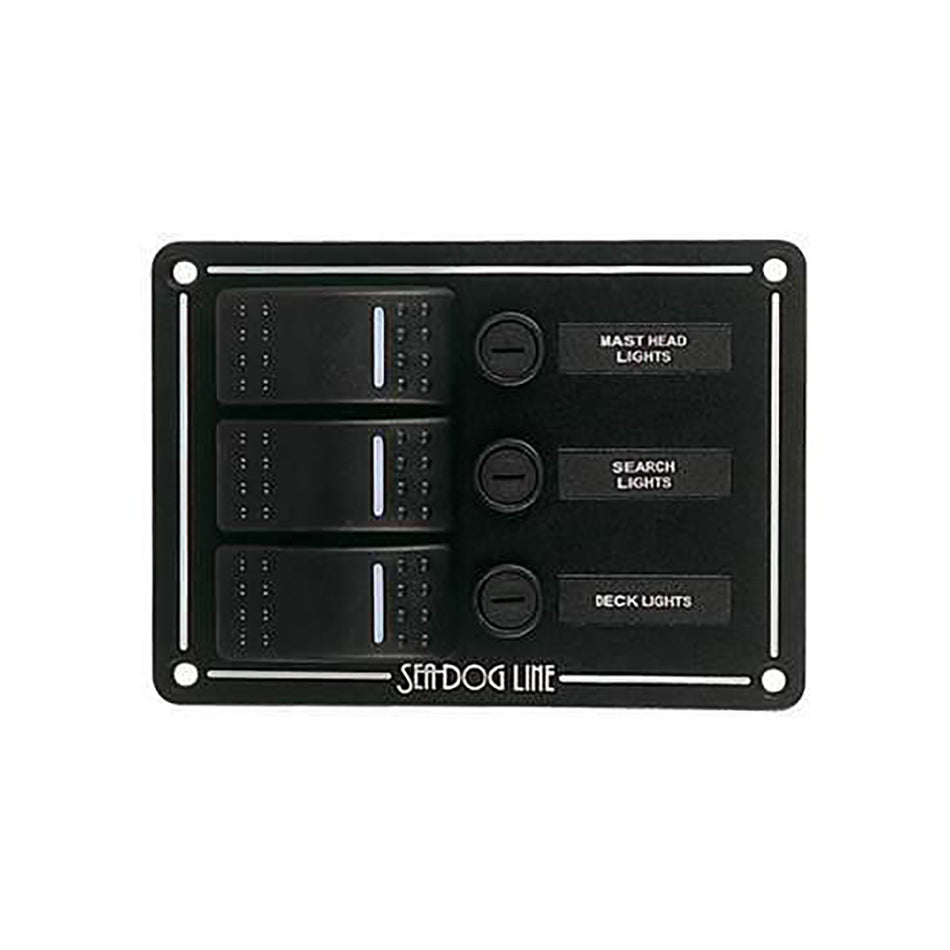 Sea-Dog - Rocker Switch Panel - 3 Circuit — Quality Boat Parts