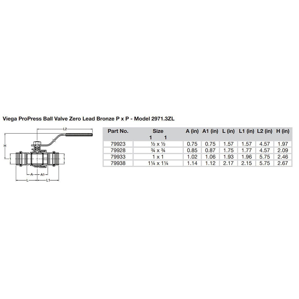 Viega - ProPress Zero Lead Bronze Ball Valve — Quality Boat Parts