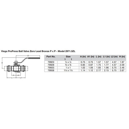 Viega - ProPress Zero Lead Bronze Ball Valve — Quality Boat Parts