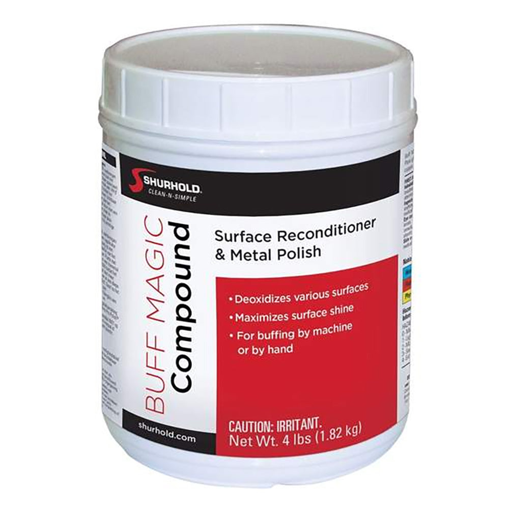 Shurhold - Buff Magic Compound Surface Reconditioner - Metal Polish, 4LB Jar — Quality Boat Parts