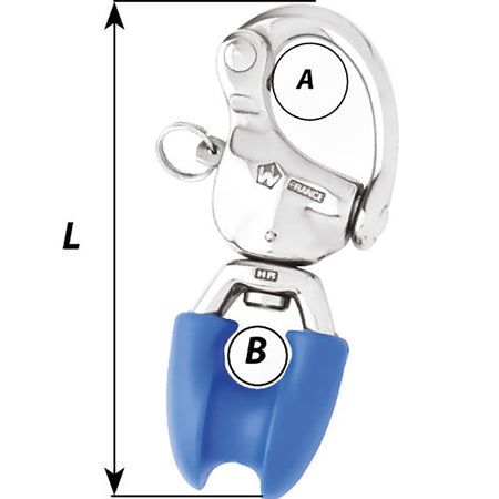 Wichard Marine - HR Snap Shackle With Thimble Eye - 110mm Length, 4-21/64" — Quality Boat Parts