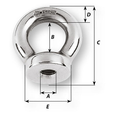 Wichard Marine - 8mm Eye Nut - Thread M10 x 150mm — Quality Boat Parts