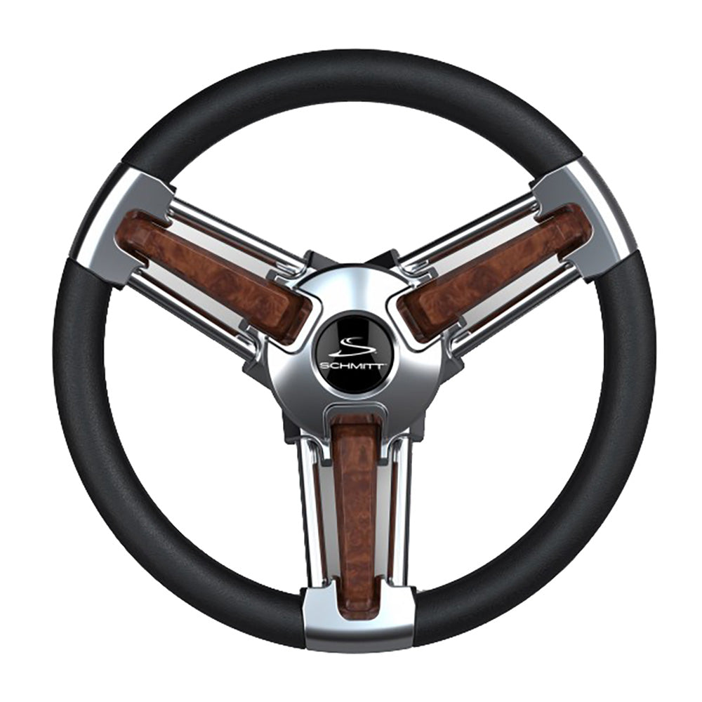 Schmitt Marine - Burano Wheel - 14" 3/4" Tapered Shaft, with Stainless Steel — Quality Boat Parts