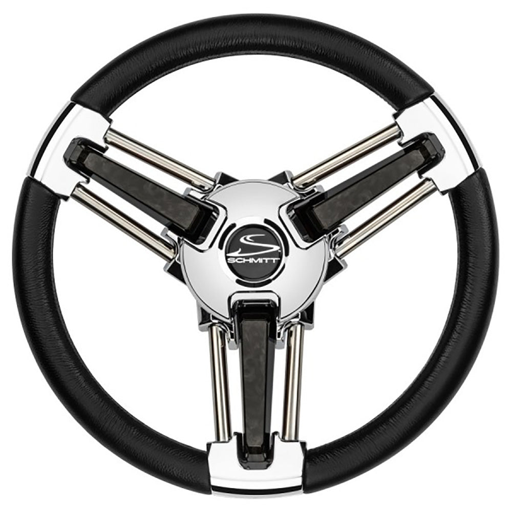 Schmitt Marine - Burano Wheel - 14" 3/4" Tapered Shaft, with Stainless Steel — Quality Boat Parts