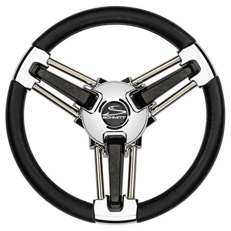 Schmitt Marine - Burano Wheel - 14" 3/4" Tapered Shaft, with Stainless Steel — Quality Boat Parts