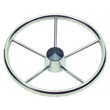 Schmitt Marine - 170 Finger Grip Destroyer - 5-Spoke, Stainless Steel Cap 3/4" Tapered Shaft, with Knob — Quality Boat Parts