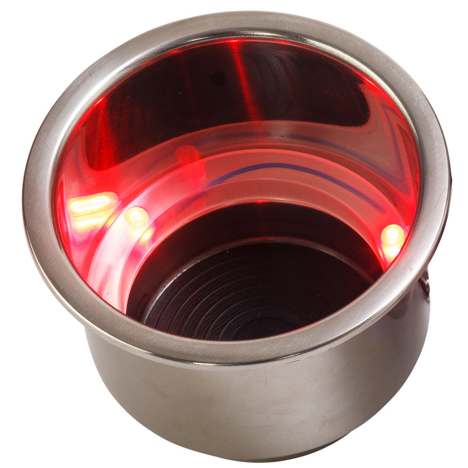 Sea-Dog - LED Flush Mount Combo Drink Holder - With Drain Fitting — Quality Boat Parts