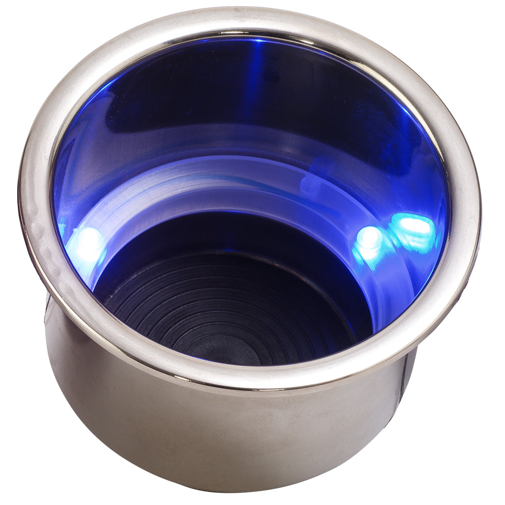 Sea-Dog - LED Flush Mount Combo Drink Holder - With Drain Fitting — Quality Boat Parts
