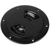 Sea-Dog - Quarter-Turn Smooth Deck Plate - With Internal Collar, Black, 6" — Quality Boat Parts