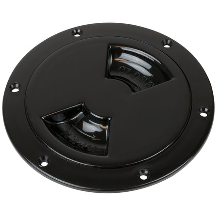 Sea-Dog - Quarter-Turn Smooth Deck Plate - With Internal Collar, Black, 6" — Quality Boat Parts
