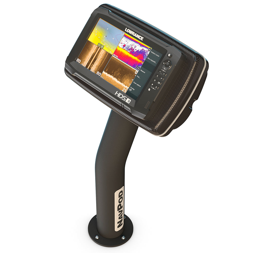 NavPod - PedestalPod With RAM Mount Pre-Cut - For Lowrance HDS-9 MFD Gen2 Touch, HDS-9 Gen3 - Carbon Black — Quality Boat Parts