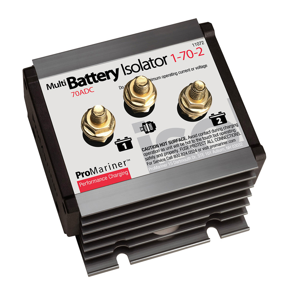 ProMariner - Battery Isolator - 1 Alternator, 2 Battery, 70 AMP — Quality Boat Parts