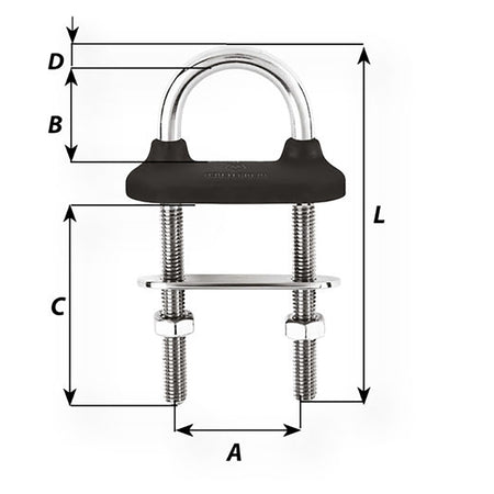 Wichard Marine - Watertight U-bolt - Black — Quality Boat Parts