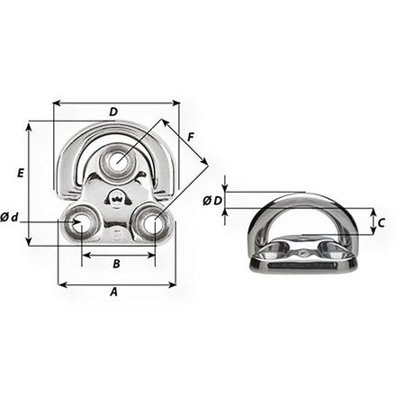 Wichard Marine - Folding Pad Eye — Quality Boat Parts