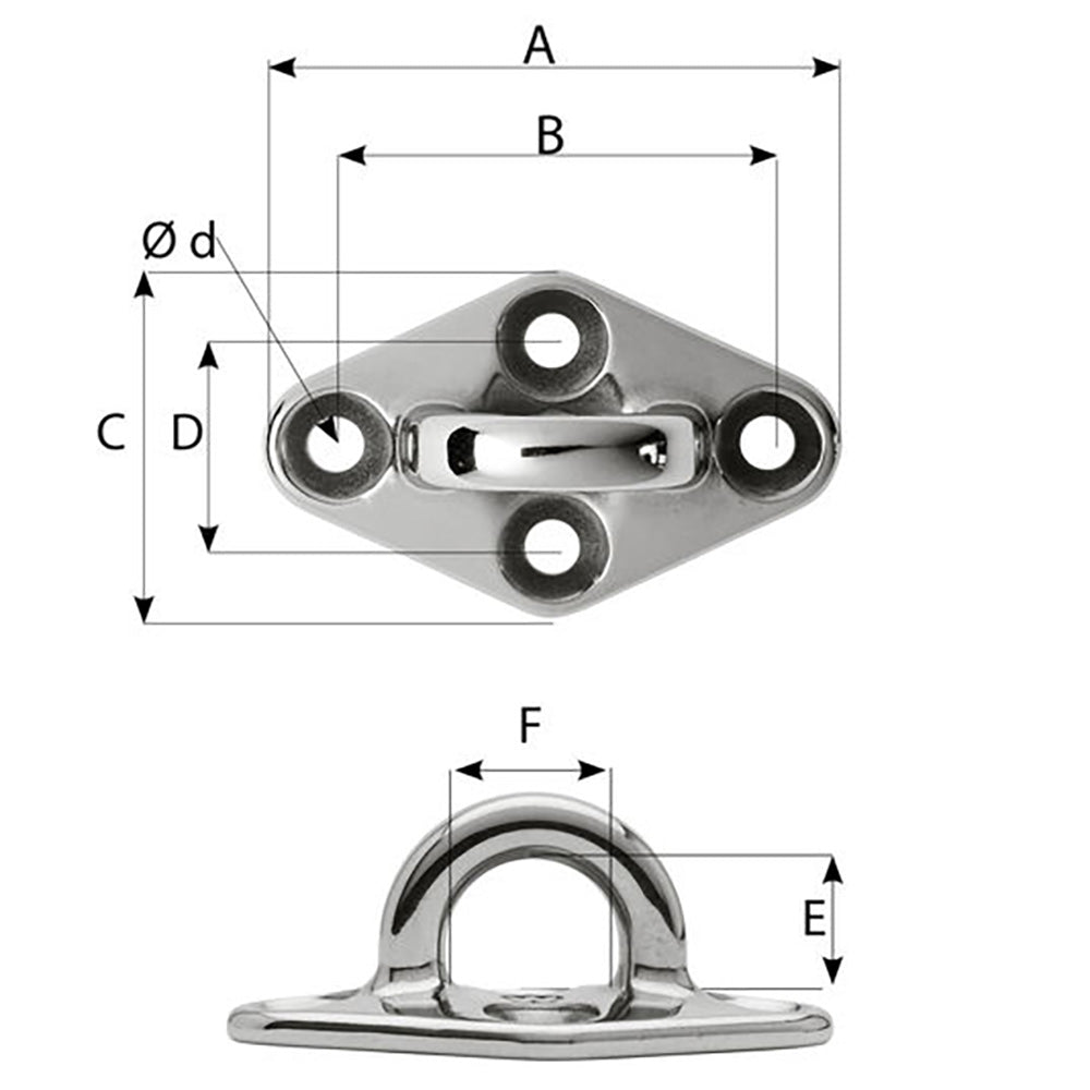 Wichard Marine - Diamond Pad Eye - Round — Quality Boat Parts