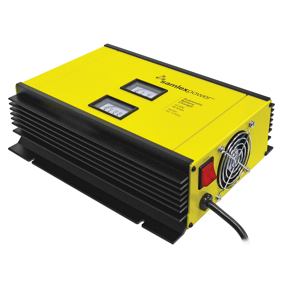 Samlex America - Battery Charger - With Dip Switch & Lugs, Includes Temp Sensor, 2-Bank, 3-Stage — Quality Boat Parts